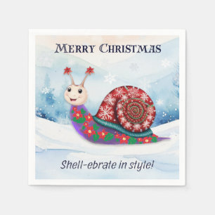 Guardanapo De Papel Caracol Engraçado Neve Piada Humor Novidade Natal