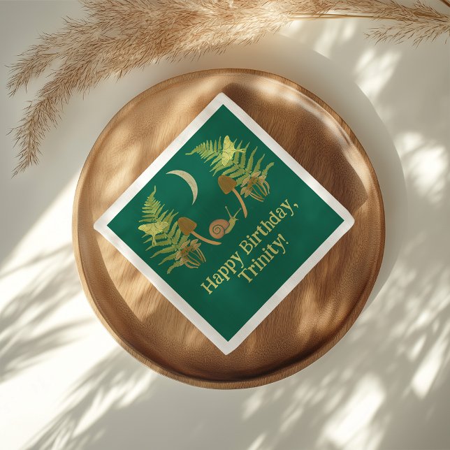 Guardanapo De Papel Caracol Goblincore e Cogumelos Personalizados (Criador carregado)