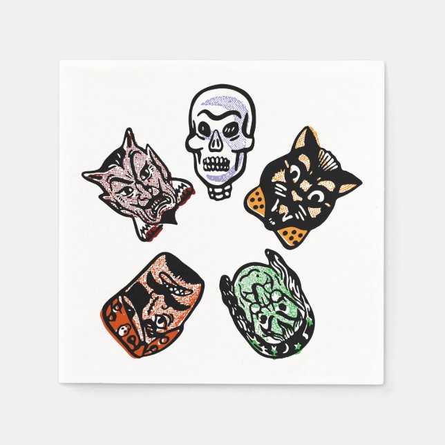 Guardanapo De Papel Caracteres Clássicos do Halloween (Frente)