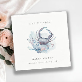 Guardanapo De Papel Caranguejo Submarino Náutico Qualquer Idade Aniver