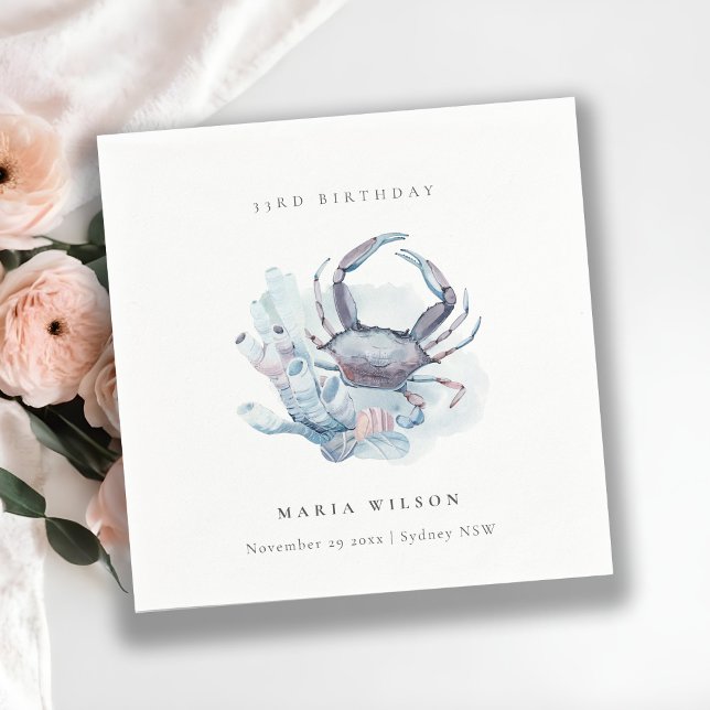 Guardanapo De Papel Caranguejo Submarino Náutico Qualquer Idade Aniver (Criador carregado)