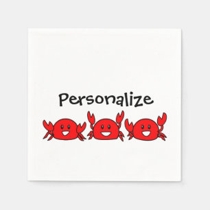 Guardanapo De Papel Caranguejos vermelhos felizes