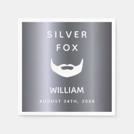 Guardanapo De Papel Caras de barba de aniversário de prata