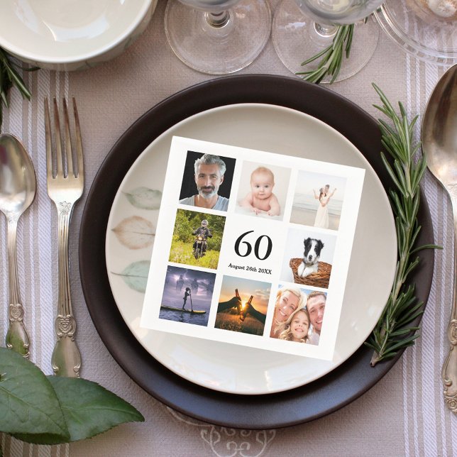 Guardanapo De Papel caras de colagem de fotos de festa de aniversário  (Criador carregado)