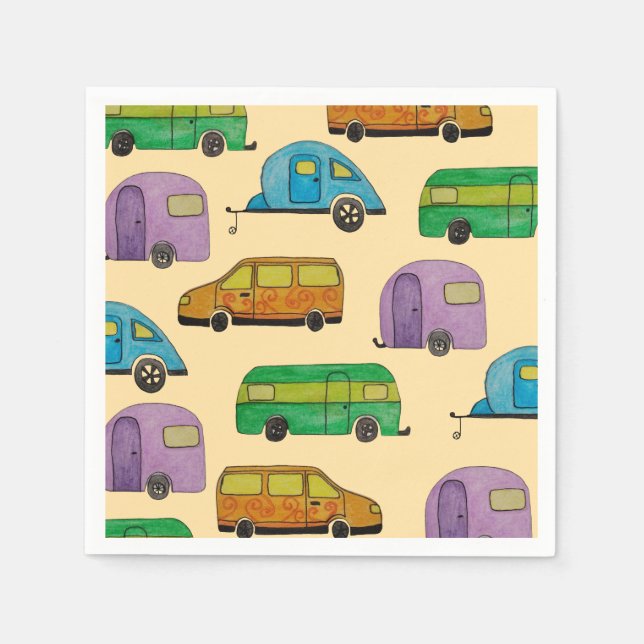 Guardanapo De Papel Caravanas de camping (Frente)