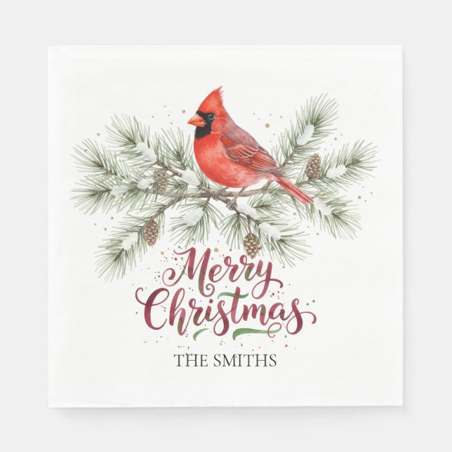 Guardanapo De Papel Cardinho de Natal - Papel Napkin (Frente)