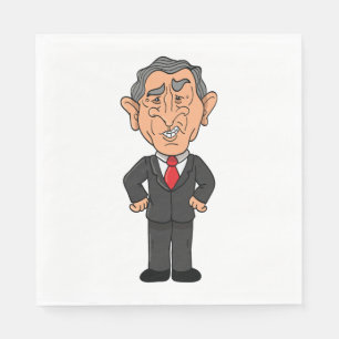 Guardanapo De Papel Caricatura Política Divertida de George W Bush