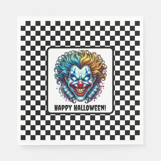 Guardanapo De Papel Carnaval assustador - Palhaço de Halloween Napkin (Frente)
