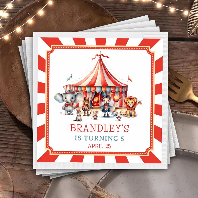 Guardanapo De Papel Carnaval de Carnaval e Animais Aniversário Napkin (Criador carregado)