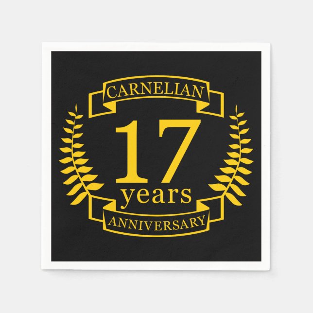 Guardanapo De Papel Carnelian Gemstone aniversário de 17 anos (Frente)