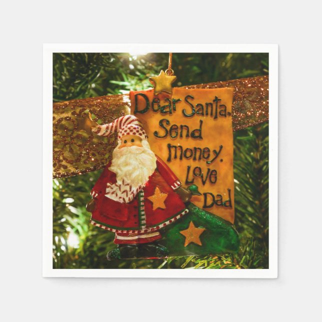 Guardanapo De Papel Caros Papais noeis Enviam Dinheiro (Frente)