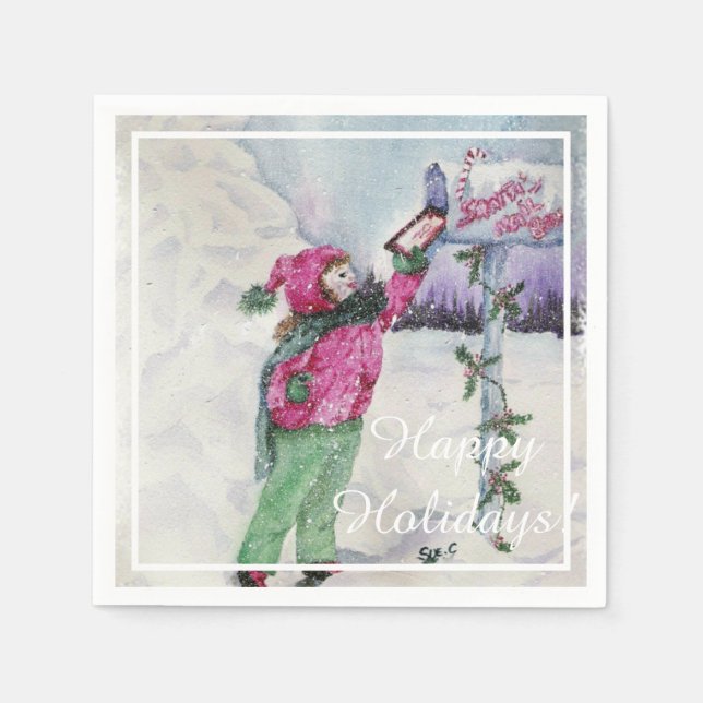 Guardanapo De Papel Caros Papais noeis Festa de Natal (Frente)