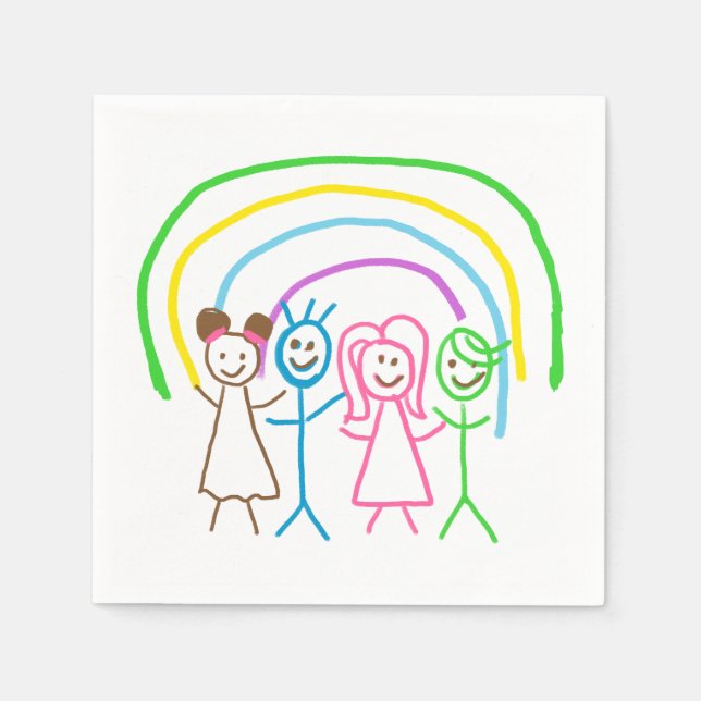 Guardanapo De Papel Carregar Crianças de Desenho Transformando Trabalh (Frente)