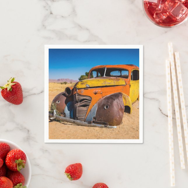 Guardanapo De Papel Carro antigo e abandonado em Solitaire, Namíbia (Insitu)