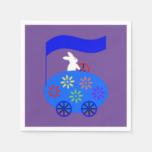 Guardanapo De Papel Carro De Ovo De Bunny Riding #1 Napkins