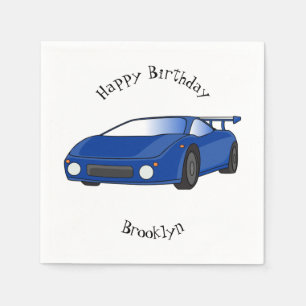 Guardanapo De Papel Carro desportivo azul com ilustração de airfoil