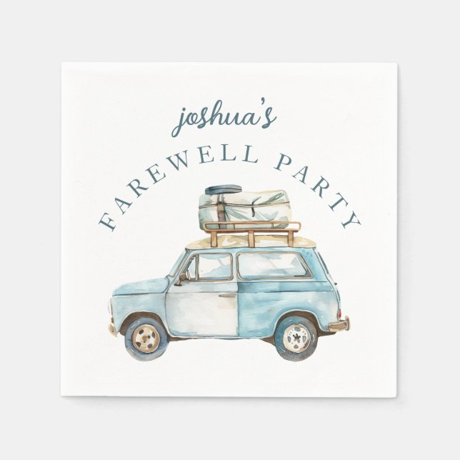 Guardanapo De Papel Carro Formando De Despedida De Festa (Frente)