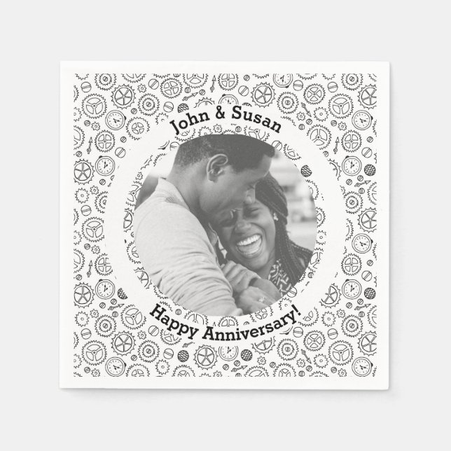 Guardanapo De Papel Carroçaria Vitoriana, Branco e Preto (Frente)