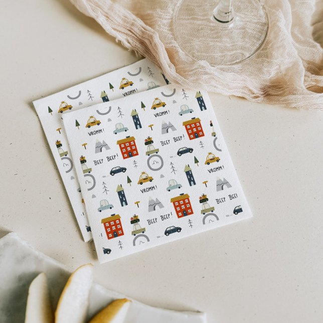 Guardanapo De Papel Carros Urbanos Cujos Aniversário (Criador carregado)