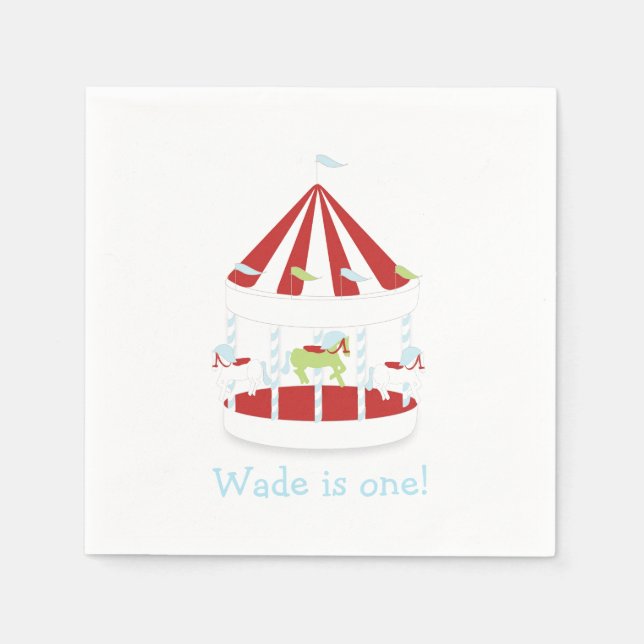 Guardanapo De Papel Carrossel Napkin Personalizado (Frente)