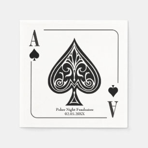 Guardanapo De Papel Carta de Baralho Ás de Espadas, Pôquer, Noite de C