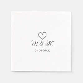 Guardanapo De Papel Carta moderna do nome do casal de casamento do Sil