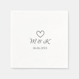 Guardanapo De Papel Carta moderna do nome do casal de casamento do Sil