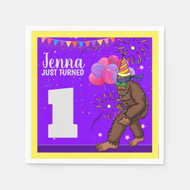 Guardanapo De Papel Cartão de aniversário de criança bonitinho de pé g (Frente)