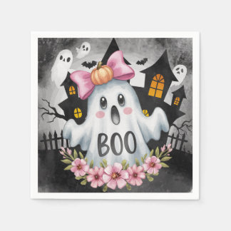 Guardanapo De Papel Cartão de Halloween com um fantasma de A kawaii