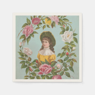 Guardanapo De Papel Cartão de São Valentim Kitsch Vintage Alemão, 1884