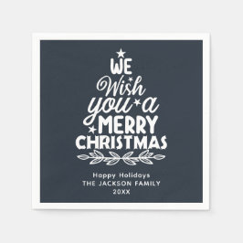 Guardanapo De Papel Cartão postal Feliz Natal 2 foto-ouro Foil Holiday