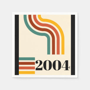 Guardanapo De Papel Cartaz Retro Vintage 2004 Aniversário Marcante