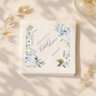 Guardanapo De Papel Cartões de agradecimentos Hydrangea   Blue Floral 