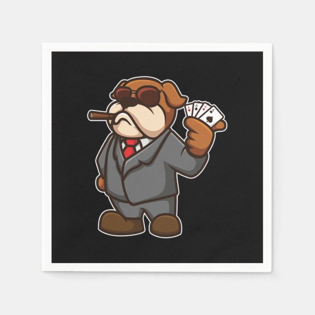 Guardanapo De Papel Cartões de Jogador de Cachorro Charuto Gambler Cas (Frente)