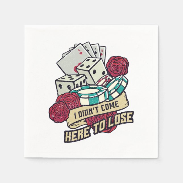 Guardanapo De Papel Cartões De Jogo Do Jogador De Poker Perder Casino  (Frente)