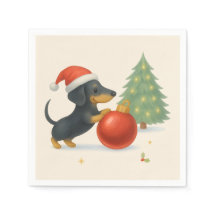 Cartões de natal Dachshund Paper Napkin