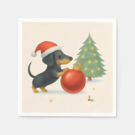 Guardanapo De Papel Cartões de natal Dachshund Paper Napkin