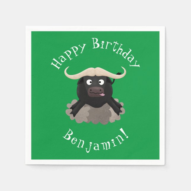 Guardanapo De Papel Cartografia de búfalo com água corrente (Frente)