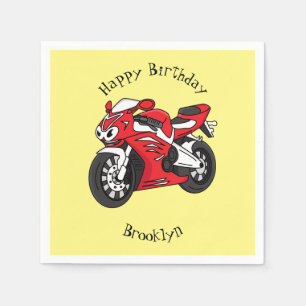 Guardanapo De Papel Cartografia de motocicleta vermelha-branca