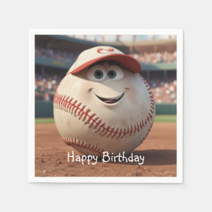 Guardanapo De Papel Cartoon Baseball Birthday