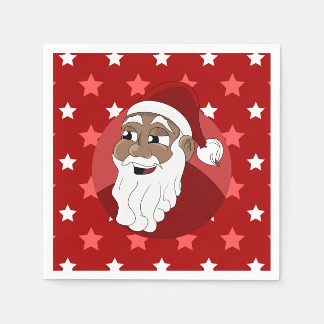 Guardanapo De Papel Cartoon Black Santa Claus (Frente)