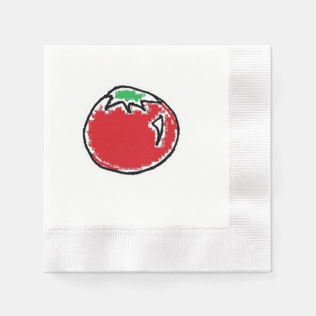 Guardanapo De Papel Cartoon Cheery Cherry Tomato (Frente)