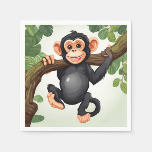 Guardanapo De Papel Cartoon Chimpanzé Engraçado e Bonito