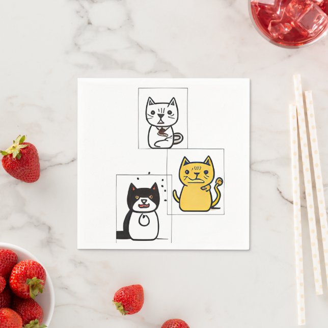 Guardanapo De Papel Cartoon de gato (Insitu)