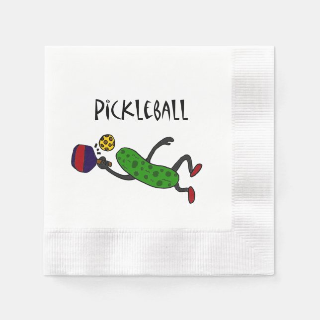 Guardanapo De Papel Cartoon Engraçado Pickleball Pickleball (Frente)