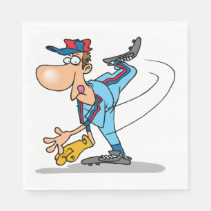 Guardanapo De Papel Cartoon engraçado Pitcher jogando bola no chão