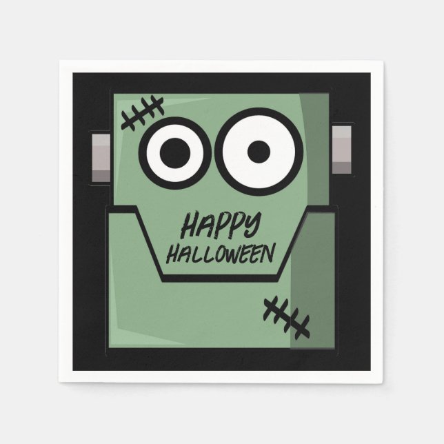 Guardanapo De Papel Cartoon Frankenstein's Monster Halloween (Frente)