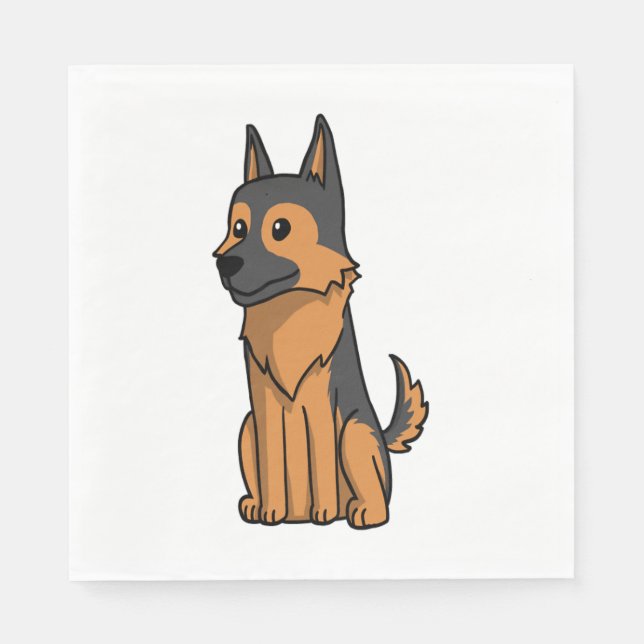 Guardanapo De Papel Cartoon german shepherd (Frente)
