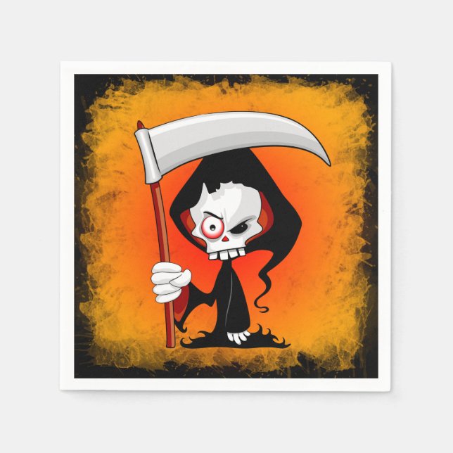 Guardanapo De Papel Cartoon Grim Reaper Assustador (Frente)