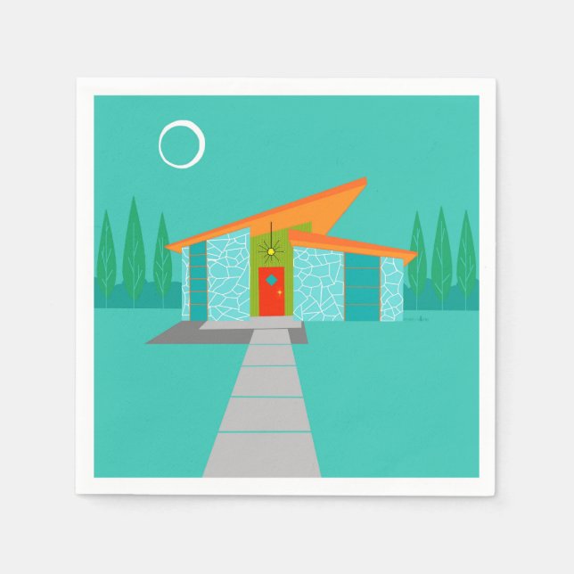 Guardanapo De Papel Cartoon House Cocktail Napkins (Frente)